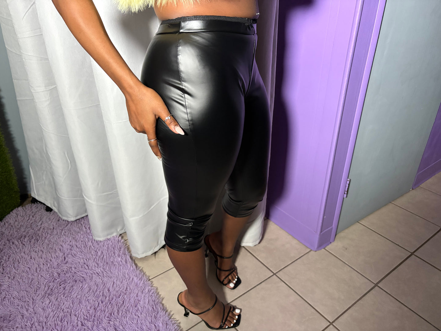 leather capris