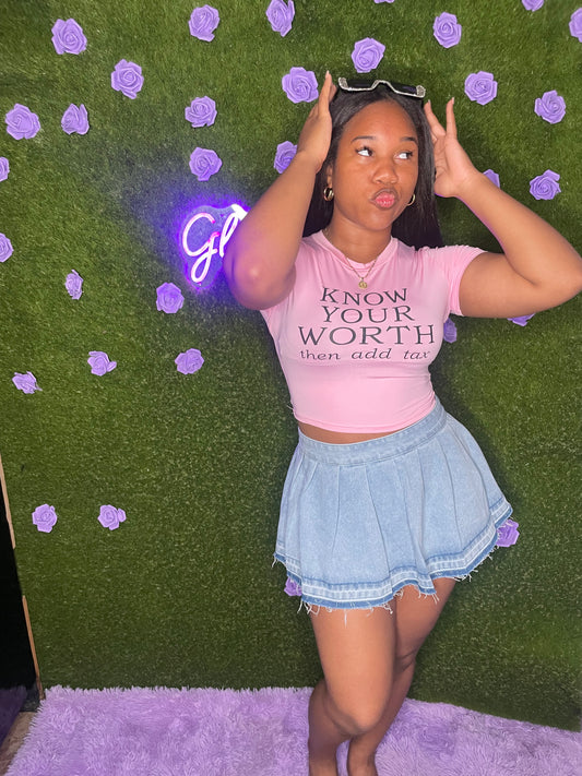 Know your worth crop top