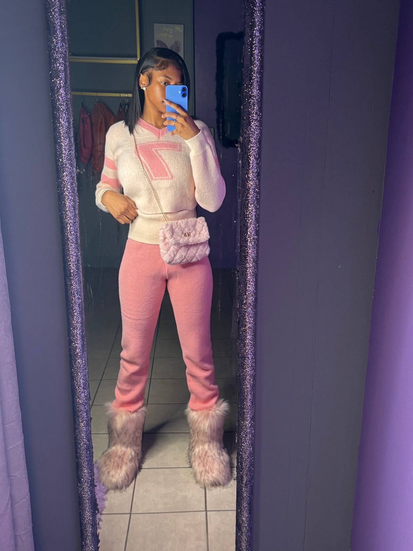 Knitted Pink Flare Set