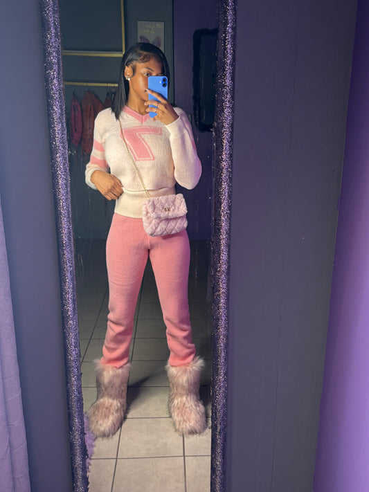 Knitted Pink Flare Set