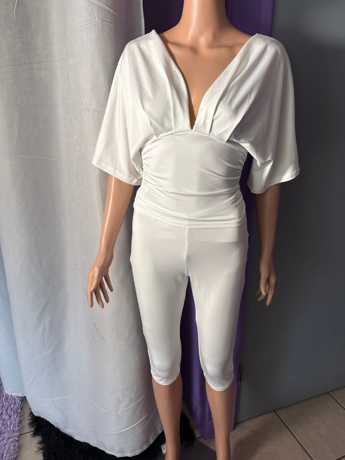 white capri set